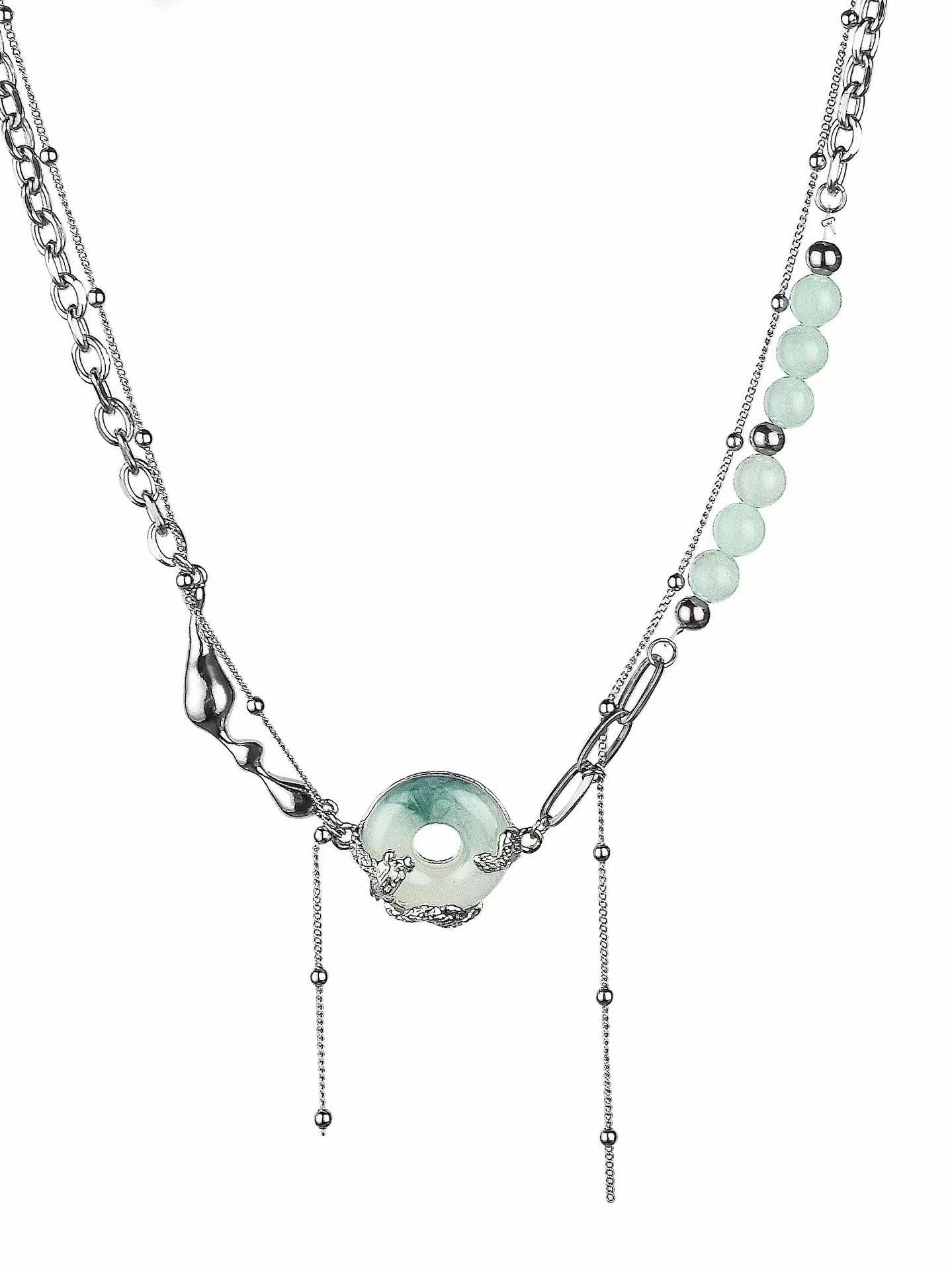 lovevop Jade Buckle Fashion Clavicle Necklace