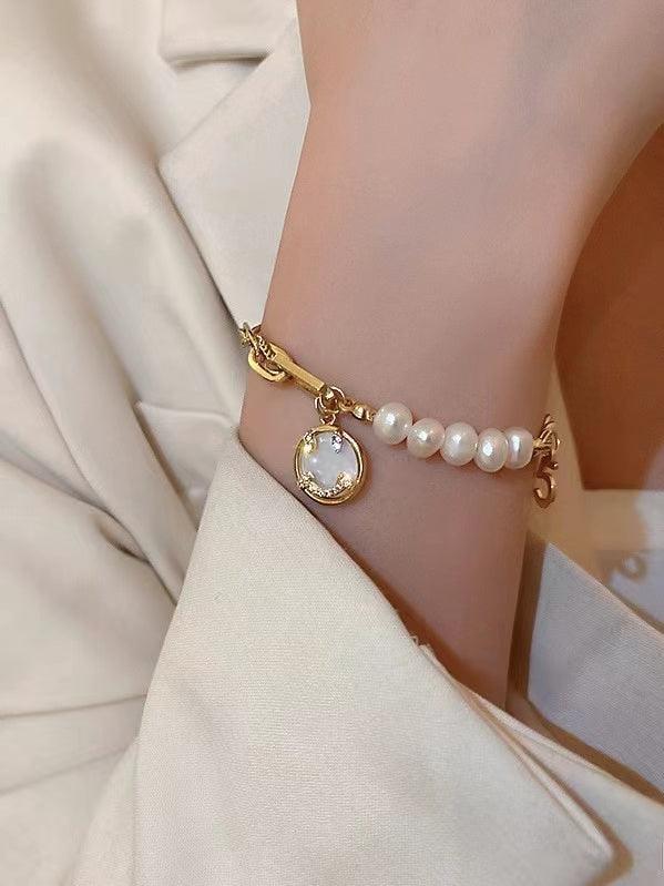 lovevop Simple Shell Pearl Bracelet