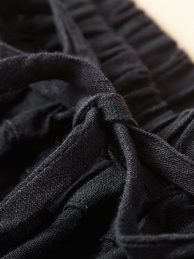 Lovevop Solid Color Large Mouth Bag Elastic Waist Slimming Knickerbockers