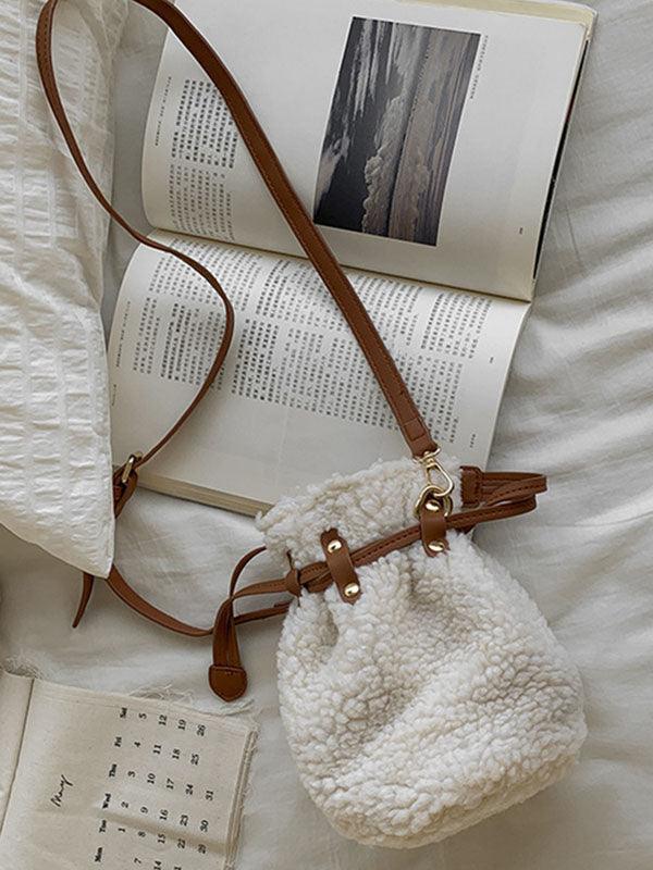 lovevop Velvet Wool-Nlend Drawstring Bag