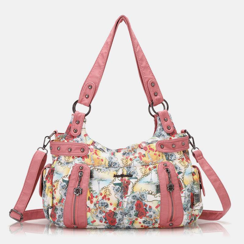 lovevop Women Floral Waterproof Multicolor Print Handbag Crossbody Bag Shoulder Bag