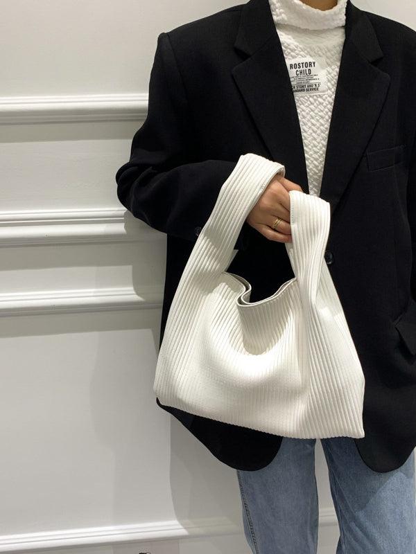 lovevop Fashion Casual Striped Solid Color Handbag