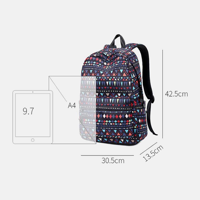 lovevop Women Waterproof Bohemian Printed National Backpack School Bag