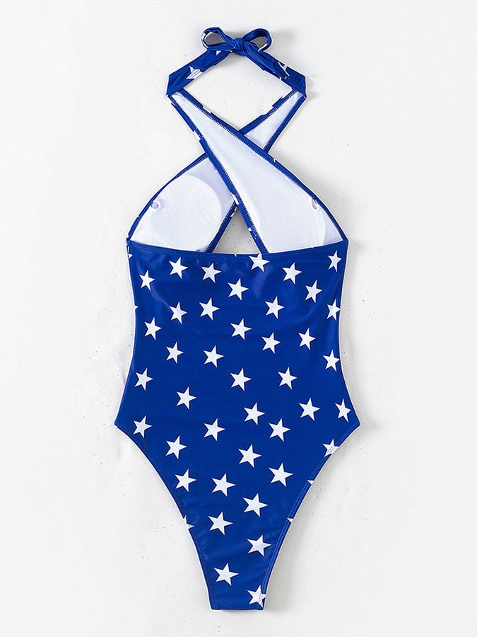 Sexy One Piece Striped Swimsuit