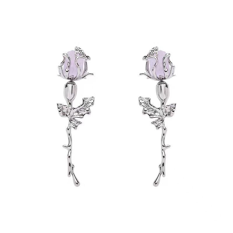 lovevop LOVE&ROSE Original Purple Rose Earrings