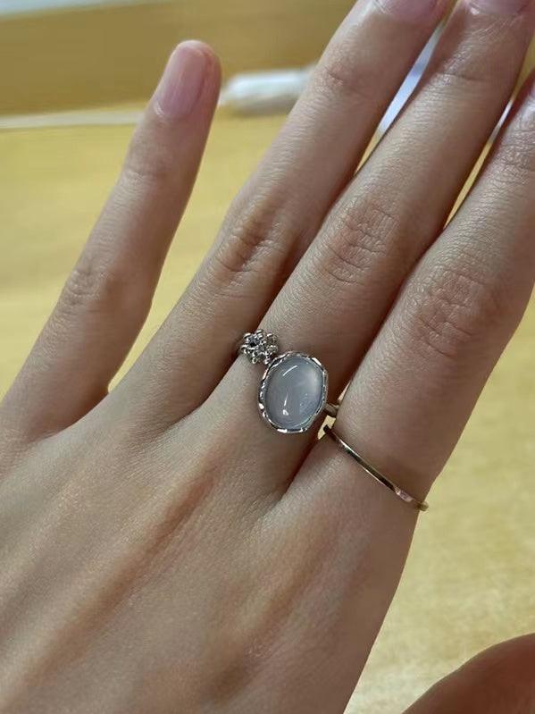 lovevop Irregular Moonstone Statement Rings Set