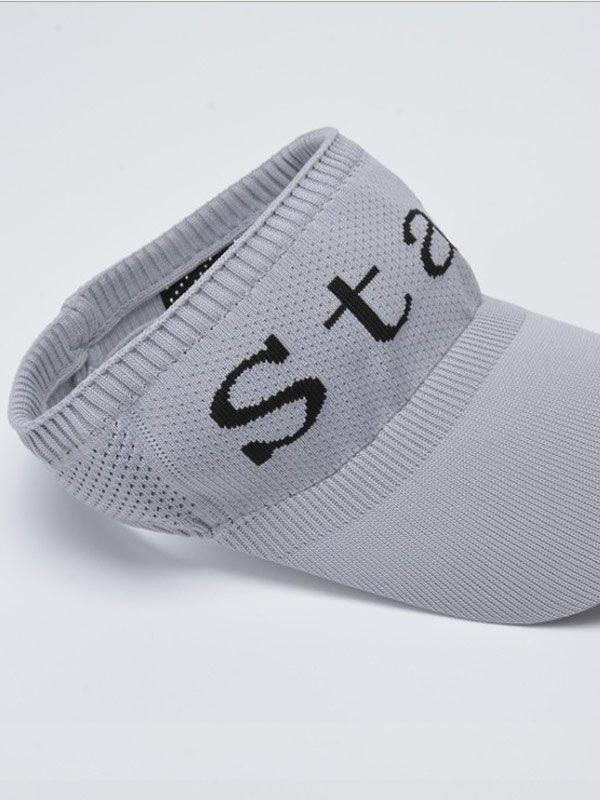 lovevop Solid Color Letter Print Breathable Sports Sun Protection Hat