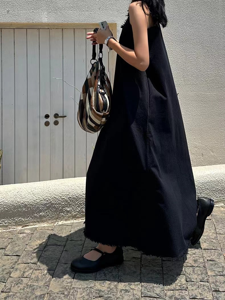 lovevop Raw Edge Vacation Strap Dress