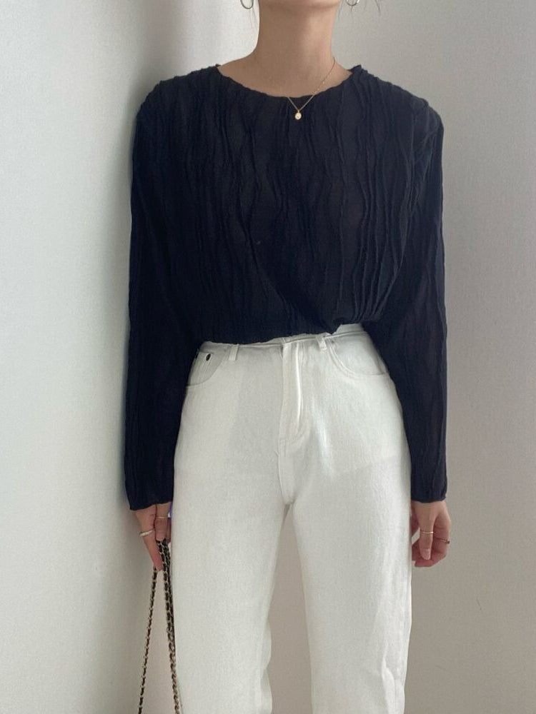 lovevop Elegant 3D Texture Long-sleeved Shirt