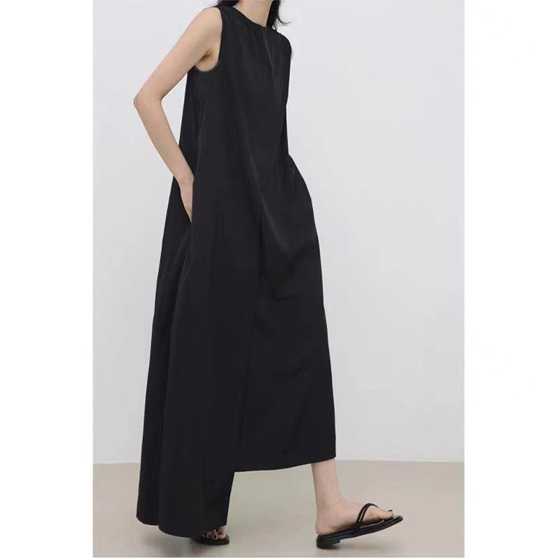 lovevop Original Solid Color Irregular Long Dress
