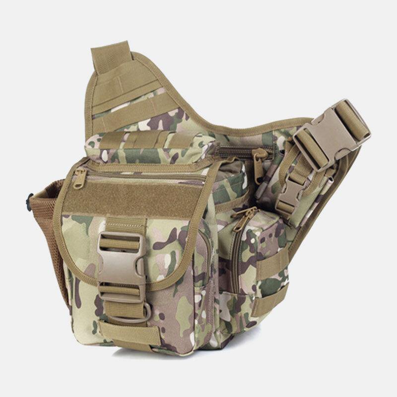 lovevop Unisex Oxford Cloth Tactical Camouflage Outdoor Game Riding Multi-carry Saddle Bag Crossbody Bag Waist Bag Backpack