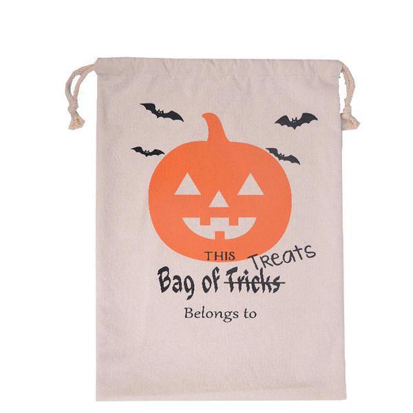lovevop Halloween Bag Canvas Party Halloween Sacks Drawstring Candy Gifts Bag