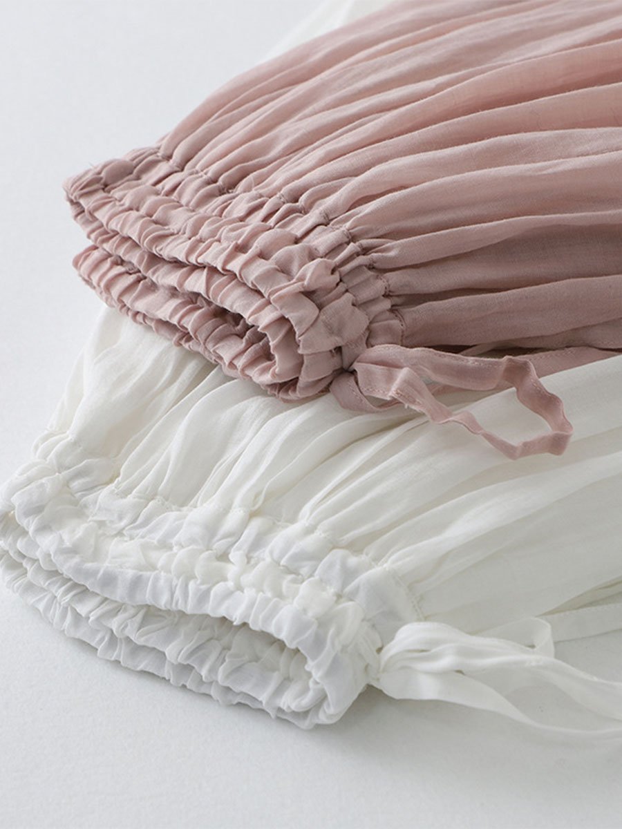 Lovevop Women's Art Vintage Lined Double Layer Embroidered Skirt