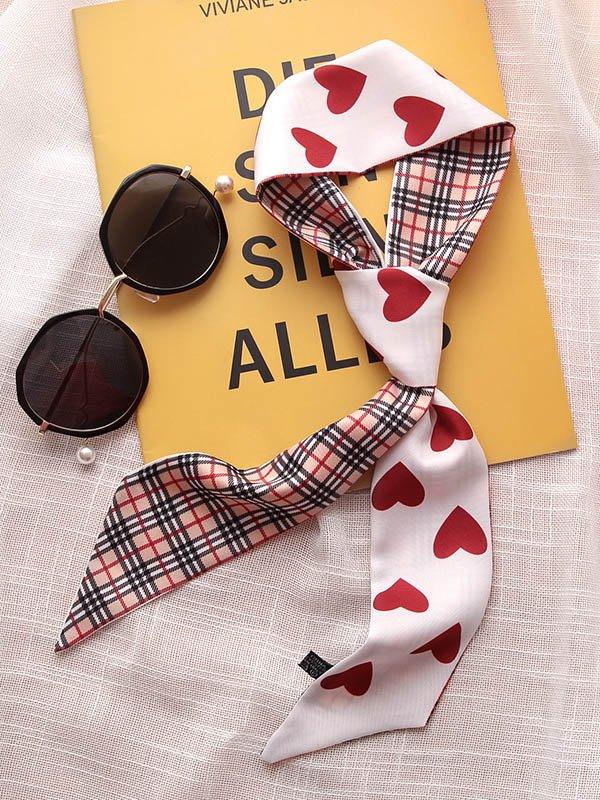 lovevop Original Flower&Letter Print Hair Band&Silk Scarf