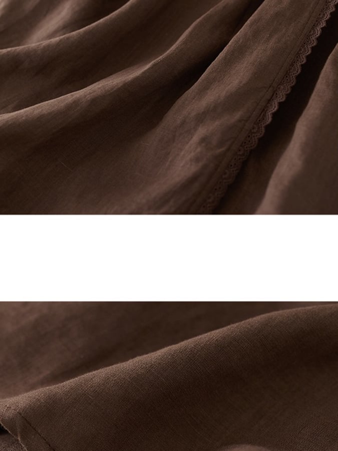 Lovevop Lace Trim Panel Loose Skirt