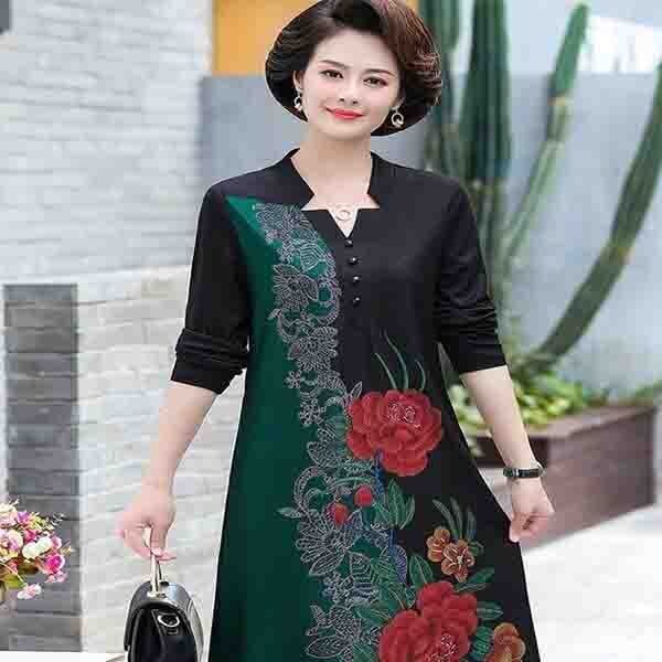 V-Neck Noble Long Printed Dress🎁New Year 2022 Sale🎁