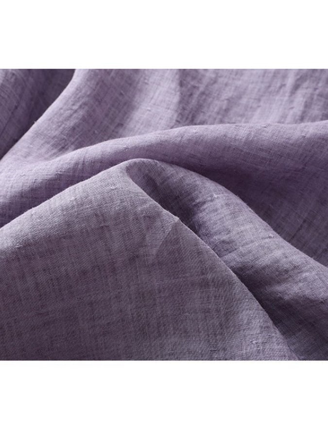 Lovevop Solid Color V-Neck Button Casual Top