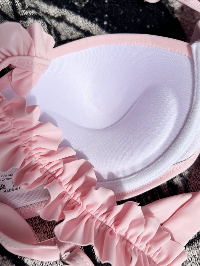 Petal Back Tie Strap Sexy Split Bikini