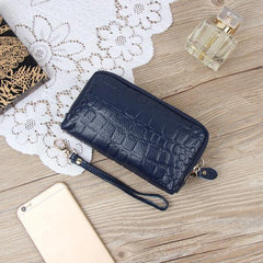 lovevop Women Stone Pattern Clutches Bags Double Zipper Long Wallet Card Holder 5.5'' Phone Purse