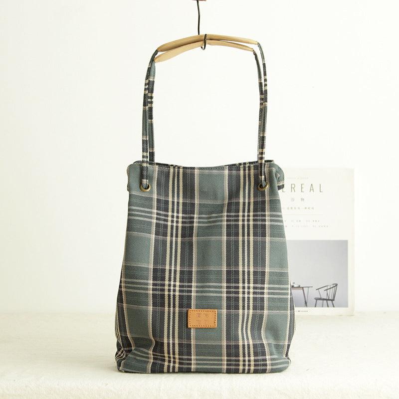 lovevop Large-capacity Canvas Portable Lattice Bag