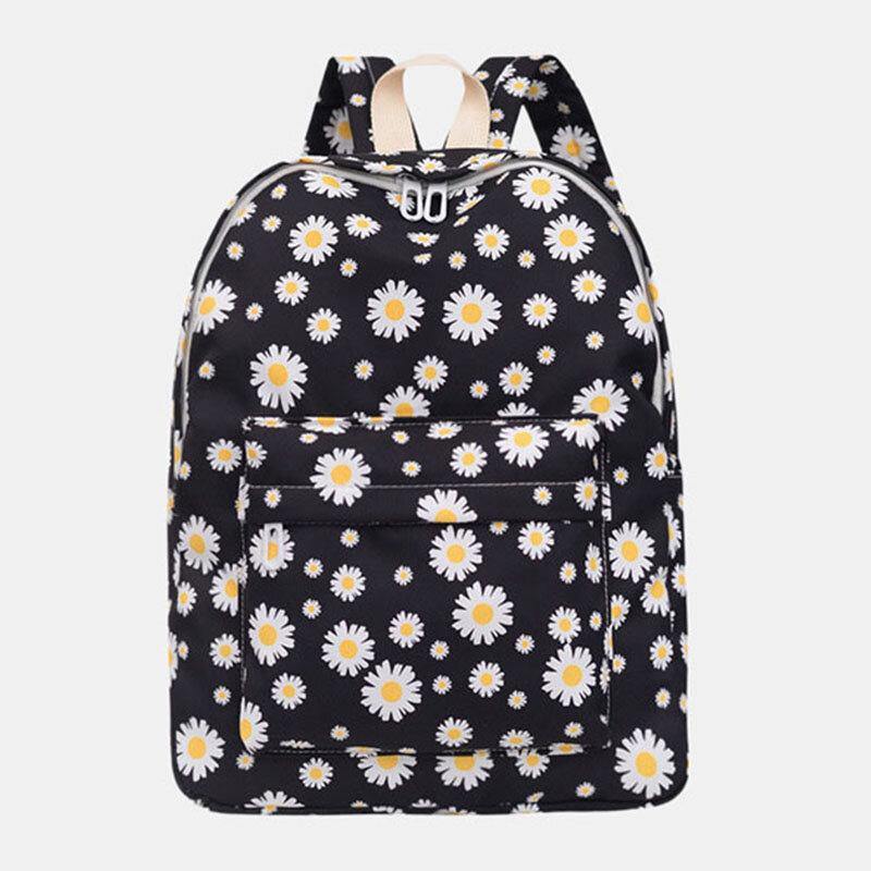 lovevop Women Nylon Daisy Casual Campus Backpack School Bag