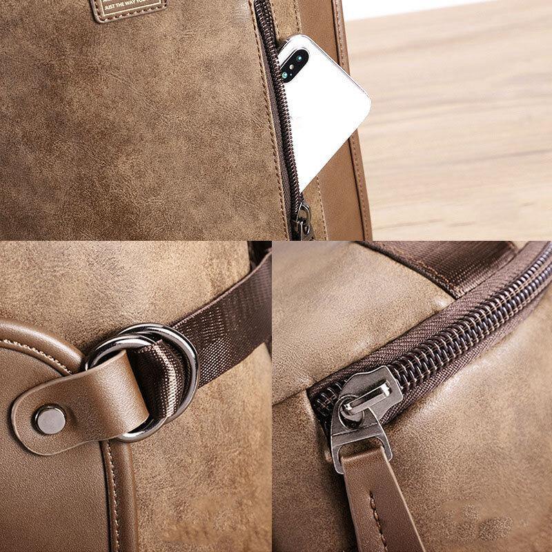 lovevop Men Vintage Large Capacity Backpack Casual Travel Bag