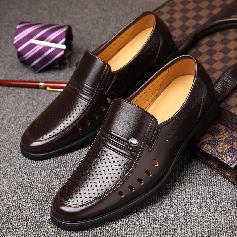 lovevop Pointed British Men's Business Formal Wear Hollow Ankle Shoes