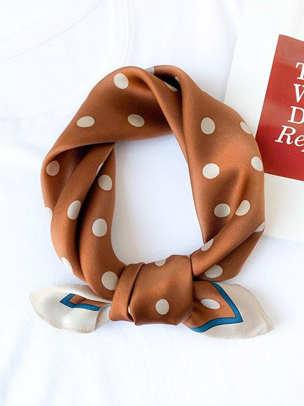 lovevop Polka-Dot Sun-Protection Small Square Scarf