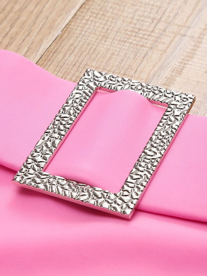 Pure Color High -waist Sexy Imitation Diamond Swimwear