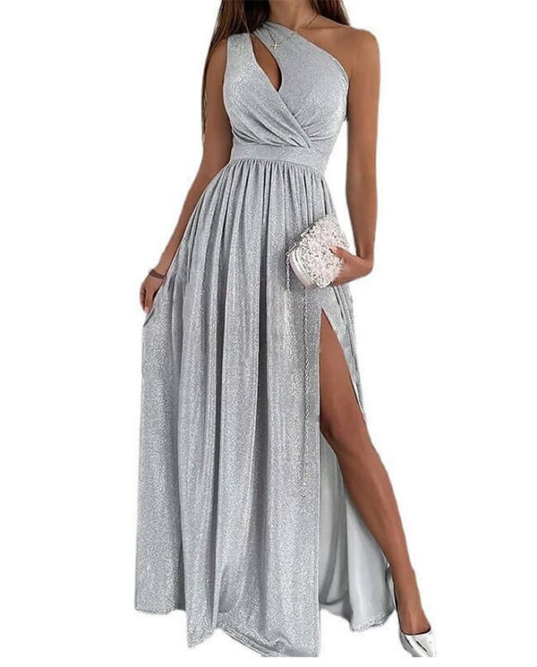 Hollow temperament high open dress