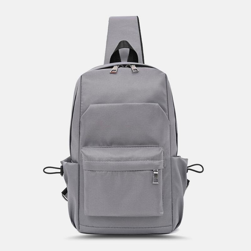 lovevop Men Oxford Large Capacity Chest Bag Multi-pockets Crossbody Bag Shoulder Bag