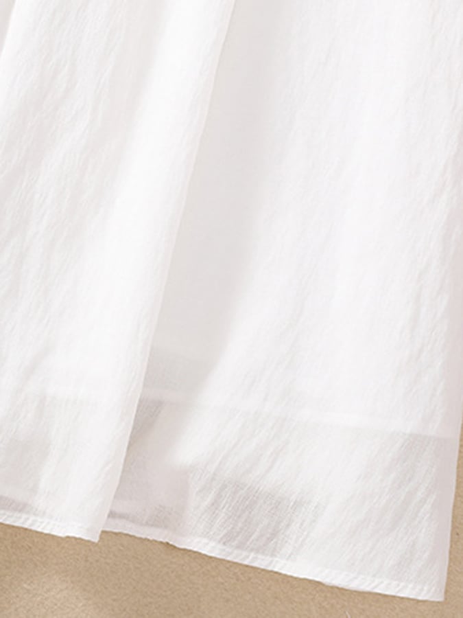 Lovevop Contrasting Color Double-Layer Anti-See-Through Elastic Waist Drape High-Waist Skirt