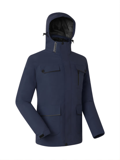 Women's 3-in-1 Waterproof Down Jacket with Ultra Thermal Hood and Taped Seams