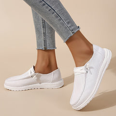 「lovevop」Women's Lace Up Loafers: Lightweight Canvas Slip Ons for Casual Outdoor Footwear