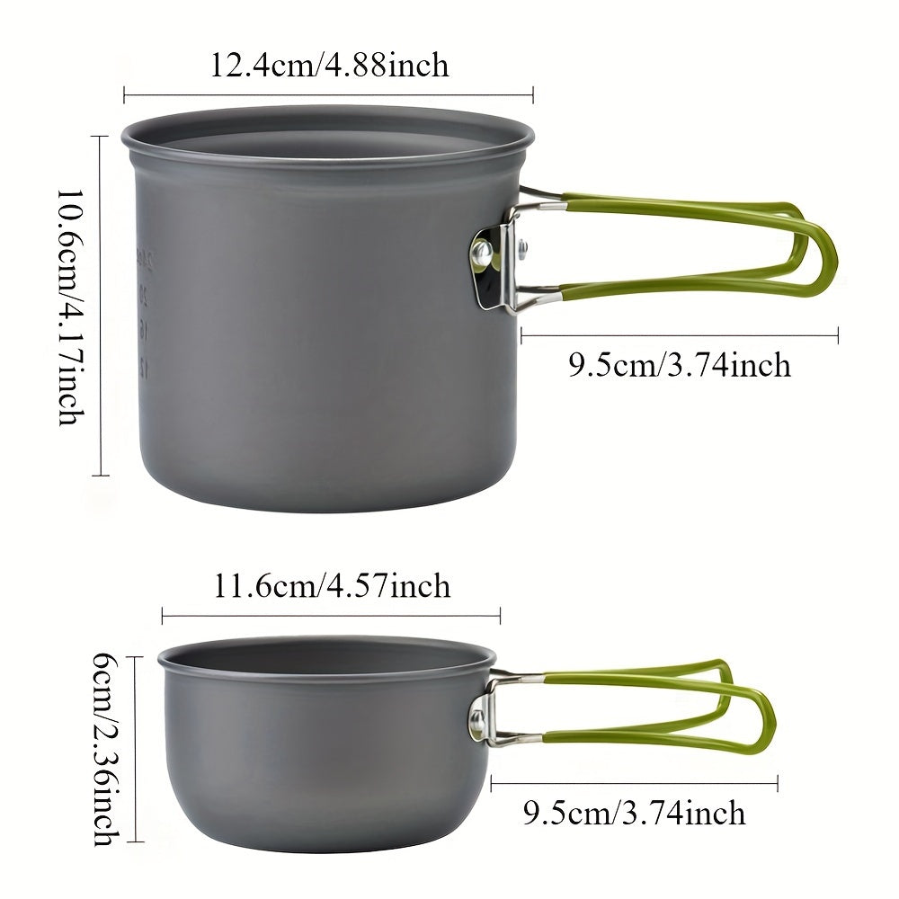 1pc Deluxe Camping Cookware Kit - Stainless Steel Utensils Set with Durable Forks, Knives, Spoons - Portable, Compact, Space-Saving, Easy-to-Clean, Ideal for Outdoor Camping, Picnic, Travel, Cooking Adventures