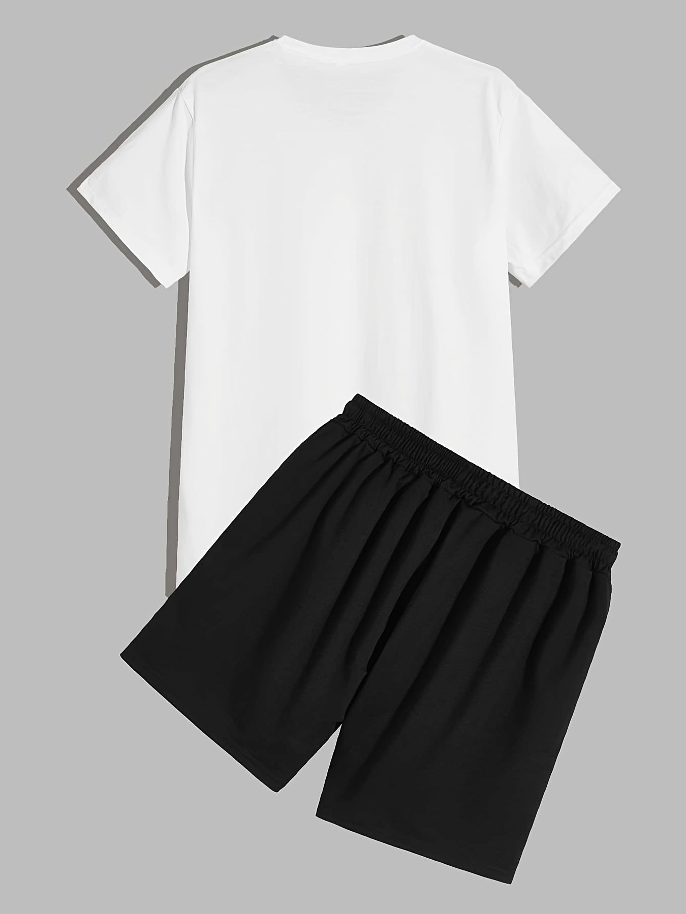 「lovevop」Los Angeles, Men's 2 Pieces Outfits, Round Neck Short Sleeve T-Shirt And Drawstring Shorts Set