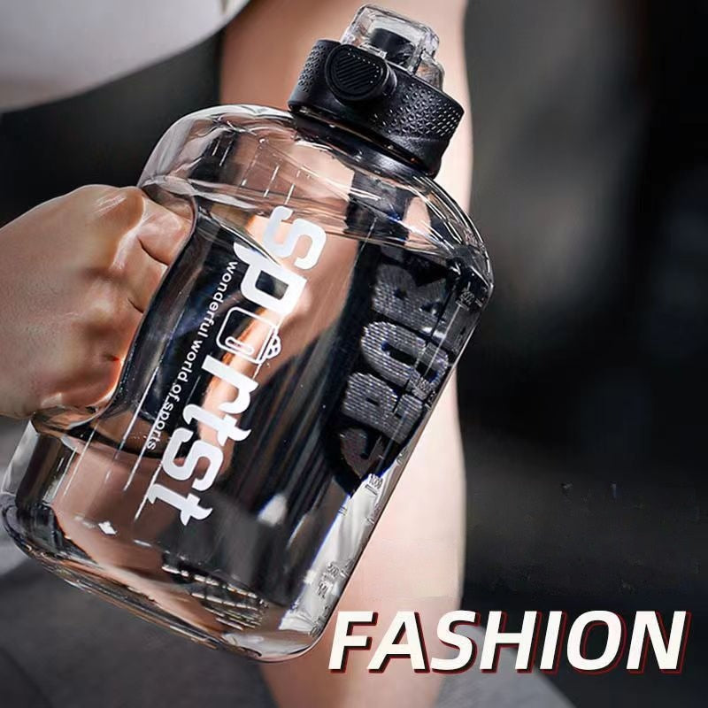 「lovevop」1.7L/2.7L  Water Bottle with Time Marker for SportsTrainning and Outdoor Health PC Bottle with Straw and Direct Drinking