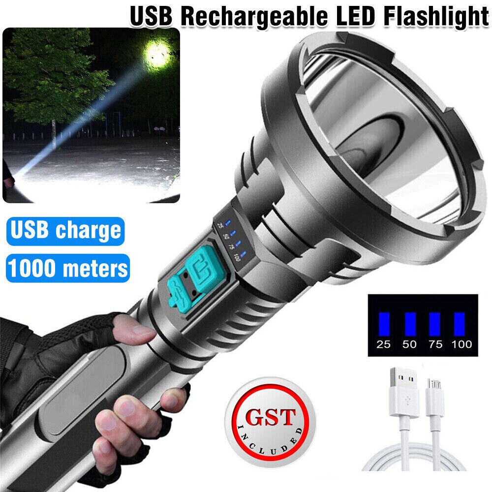 「lovevop」12000000LM LED Flashlight Rechargeable USB High Powered Super Bright Torch Lamp IPX6 Waterproof Flashlight for Camping Fishing