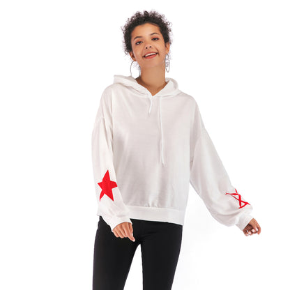 LOVEVOP  popular autumn and winter 2025 pullover new women's clothing versatile fashion printing loose long-sleeved hooded sweater women