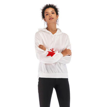 LOVEVOP  popular autumn and winter 2025 pullover new women's clothing versatile fashion printing loose long-sleeved hooded sweater women