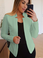 「lovevop」Solid Split Open Front Blazer, Elegant Long Sleeve Blazer, Elegant & Stylish Tops For Office & Work, Women's Clothing