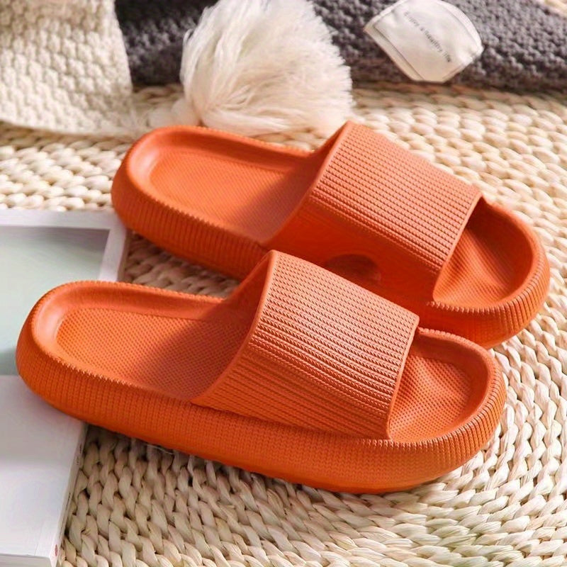 「lovevop」Women's Soft & Comfy Indoor Pillow Slides - Solid Color Open Toe Slippers for Bathroom & Home