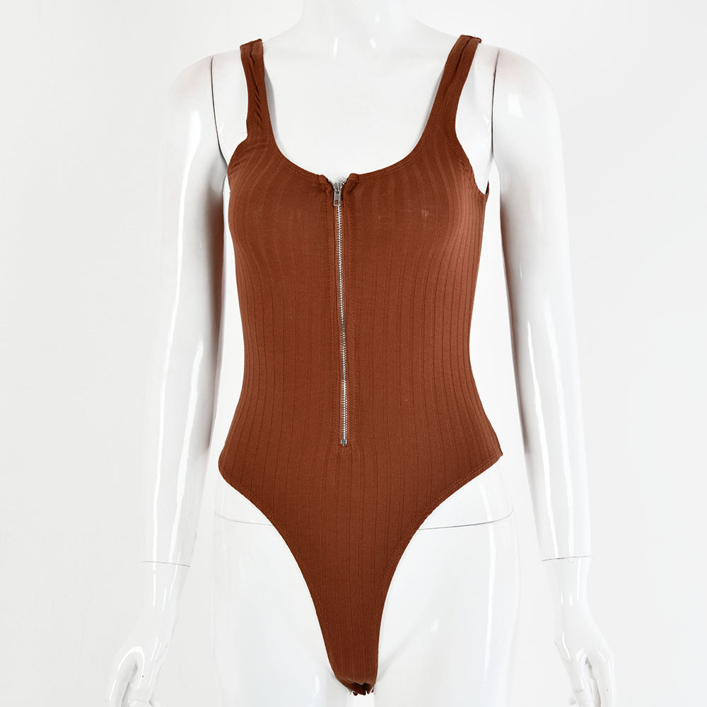 2025 women's clothing New hot-selling  summer new Spice Girl sexy low-cut bottoming shirt solid color backless onesie