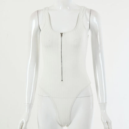 2025 women's clothing New hot-selling  summer new Spice Girl sexy low-cut bottoming shirt solid color backless onesie