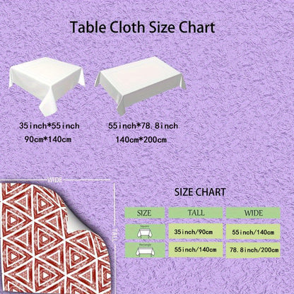 1pc Durable Polyester Striped Geometric Tablecloth - Oil-Proof, Rectangle, Simple Style - Perfect for Picnics, Holiday Parties & Home Decor