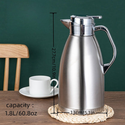 1pc Thermal King Coffee Carafe - 304 Stainless Steel Vacuum Insulated Flask for Hot and Cold Beverages, Leak-Proof, Sweat-Free, Wide Mouth for Easy Sipping and Cleaning, Perfect for Water, Tea, Coffee, and More, Durable Drinkware for Home, Office, or Outd