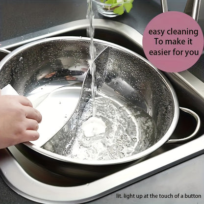 Versatile Stainless Steel Pot for Hot Pot & Noodles - Dual Handle, Induction & Gas Stove Compatible, Perfect for Home or Restaurant Kitchens