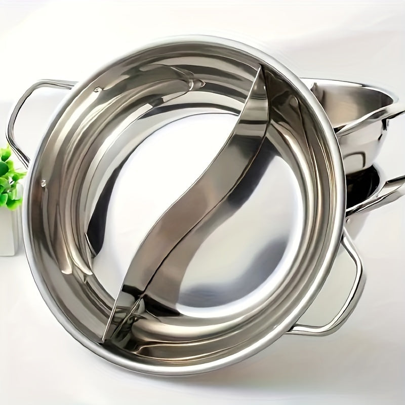 Versatile Stainless Steel Pot for Hot Pot & Noodles - Dual Handle, Induction & Gas Stove Compatible, Perfect for Home or Restaurant Kitchens