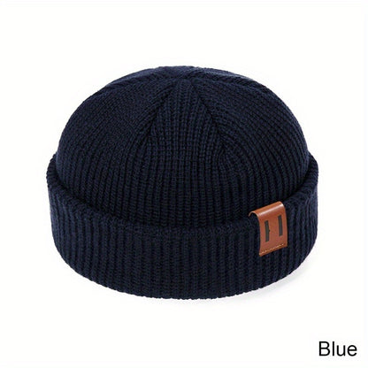 1PC Unisex Fashion Knitted Beanie Hat - Soft, Warm, Ribbed, Cuffed, Short, Fisherman, Docker Style - Perfect for Winter, Hip-hop, Skullies, Bonnet Lovers