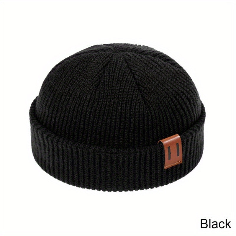 1PC Unisex Fashion Knitted Beanie Hat - Soft, Warm, Ribbed, Cuffed, Short, Fisherman, Docker Style - Perfect for Winter, Hip-hop, Skullies, Bonnet Lovers